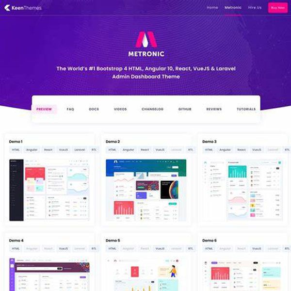 Metronic - Bootstrap 4 HTML, React, Angular 11, VueJS Laravel Admin Dashboard Theme